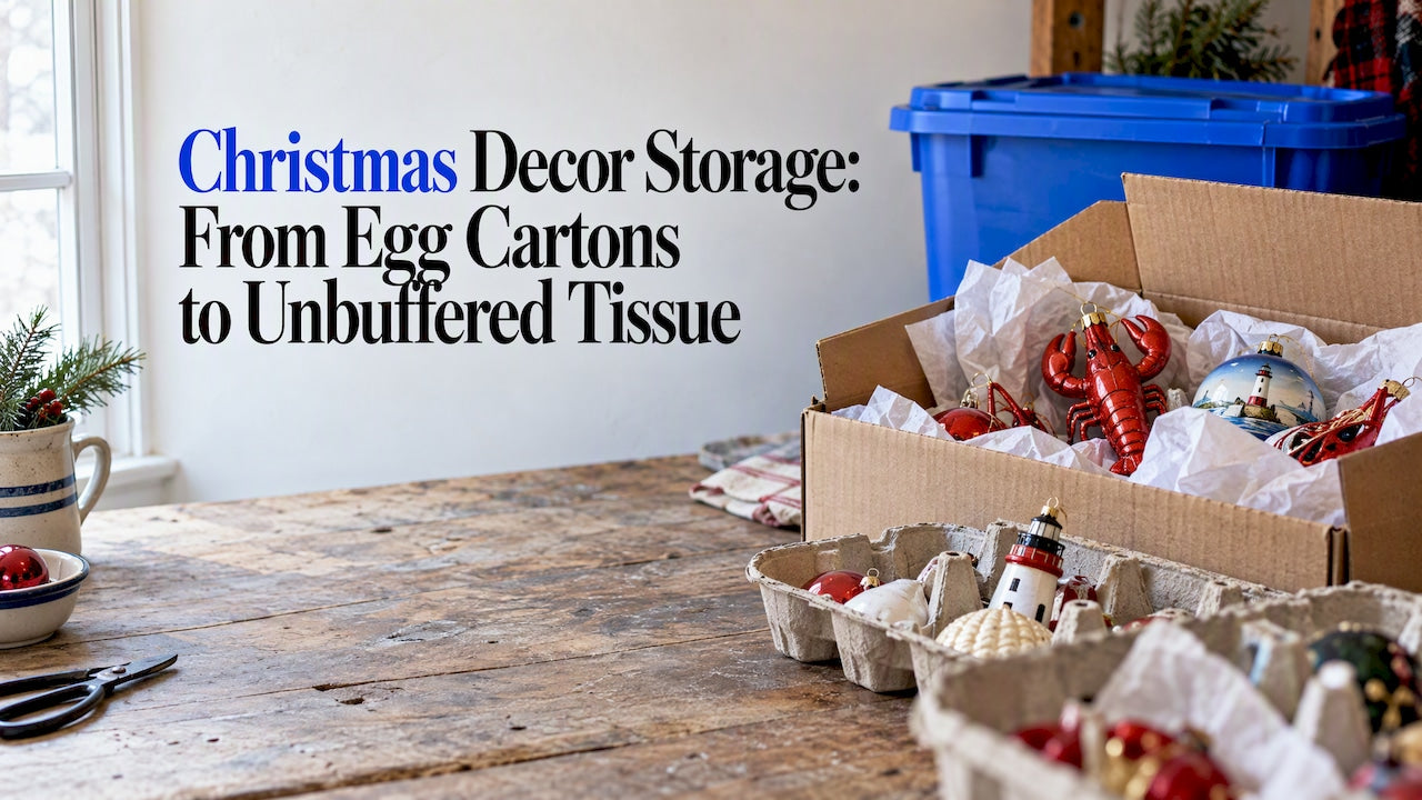 Christmas Decor Storage: From Egg Cartons to Unbuffered Tissue